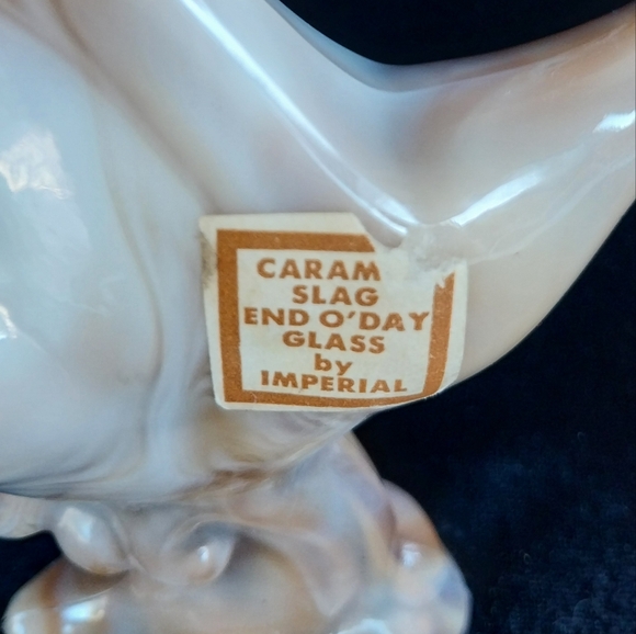 VINTAGE IMPERIAL GLASS CARAMEL SLAG MALLARD DUCK with WINGS UP - Picture 5 of 7